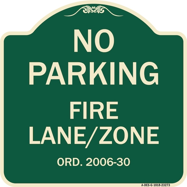 Princeton New Jersey No Parking Fire Lane Zone Heavy-Gauge Aluminum Sign, 18" x 18", G-1818-23273